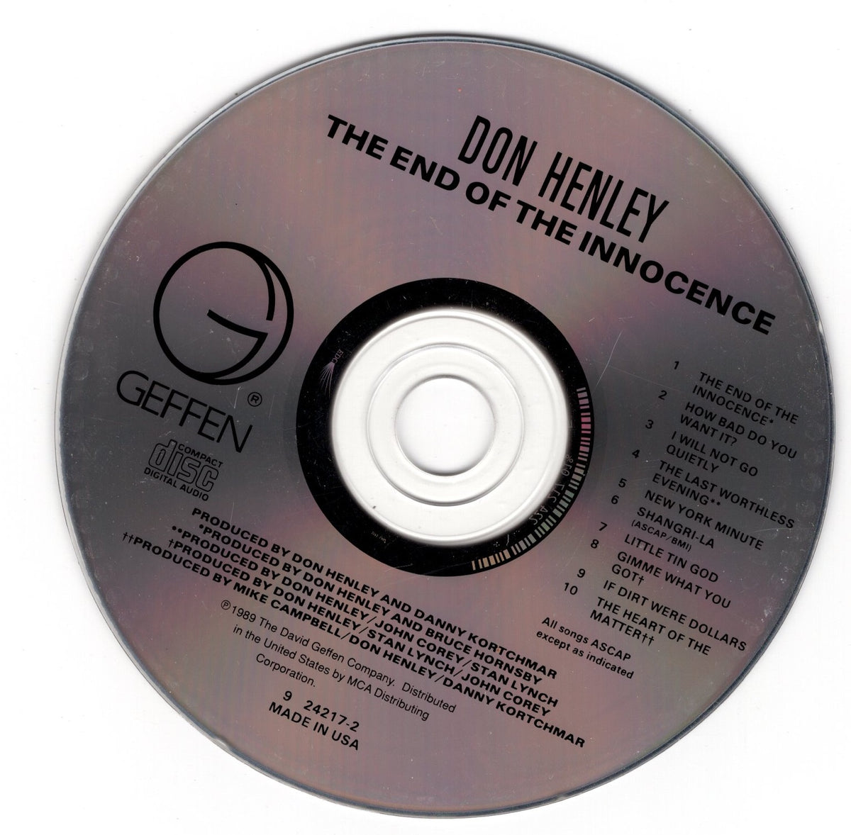 Don Henley The End Of Innocence Geffen Records Cd Professionally Clean 1factoryradio 1667